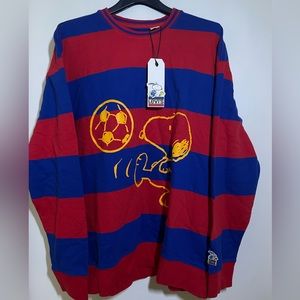 NWT Levis X Peanuts Snoopy Striped Long Sleeve Pullover Large